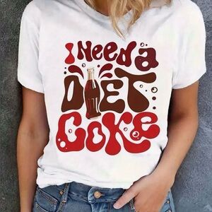 Coca Cola White & Red Graphic T-Shirt, NEW, size XXL